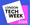 London Tech Week 2004 logo on pink and blue background.
